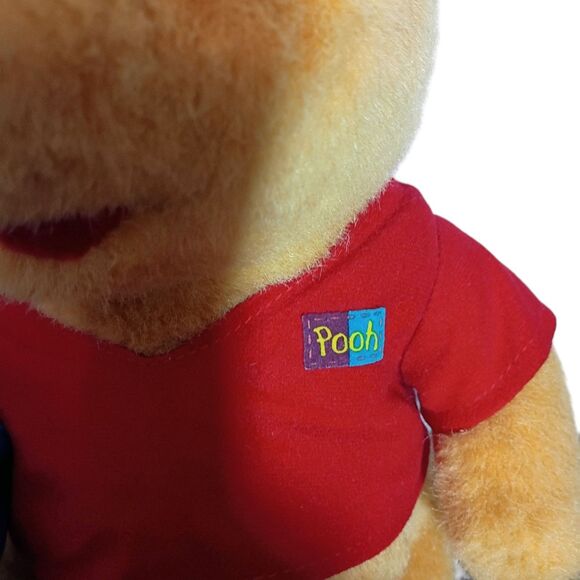 Vintage Disney's Winnie The Pooh 1994 Teddy Bear Plush With Honey Pot Mattel 12" - Picture 3 of 9